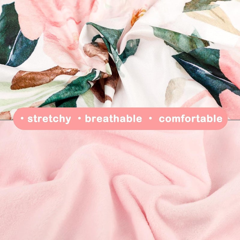 DILIMI Newborn Lounger Cover, Soft Comfortable Baby Lounger Cover, 1 Pack Reversible Removable Slipover for Infant Lounger Pillow, Pink Floral (Lounger not Included) - Image 2